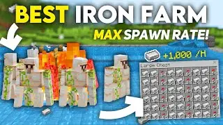 BEST IRON FARM WITH MAX RATES in 1.21 Minecraft Bedrock !