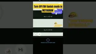 How to remove vanish mode in Instagram | How to on and off vanish mode in Instagram 