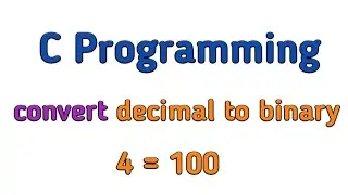 C program to convert decimal to binary number| decimal to binary conversion