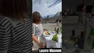Lunch with a view 😻 Louvre #paris #louvremuseum