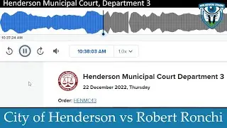 The City of Henderson vs Robert Ronchi, December 22, 2022
