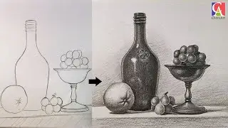 Still Life Drawing Step By Step with Pencil Shading for Beginners 