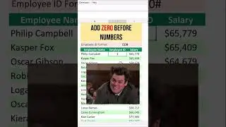 Add leading Zero in Excel | Excel Tips and tricks | #shorts