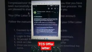 TCS released offer letter