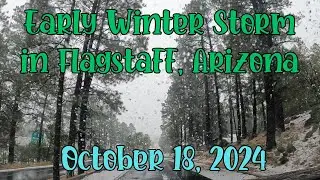 Relaxing, Wintery Feeling Drive in Flagstaff, Arizona #flagstaff #arizona #snowfall #snowing