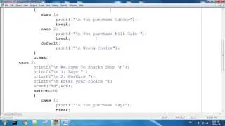 Nested Switch In C
