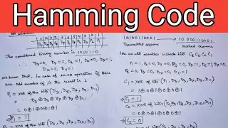 Hamming Code For Error Detection And Correction || Hamming Error correction Code || Hamming code
