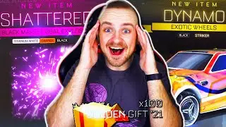 *PAINTED BLACK MARKETS* I Opened 100 Golden Gifts To Get The BEST Items in Rocket League!
