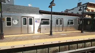 BMT Jamaica Line: Manhattan-bound R160A M Train @ Myrtle Avenue-Broadway