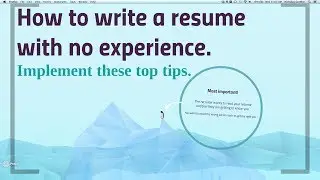 How to write a no work experience resume