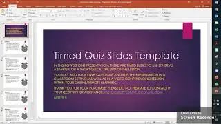 timed quiz slides template
