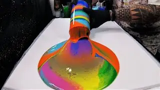 Giant Flip Cup Acrylic Pouring ! 1,5 Liters Acrylic Pour Painting Fluid Art ! Awesome you must see 🤩