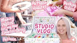STUDIO VLOG 2 🌟 Packing Orders, Making Photos for my New Embroidery Pattern, Sampler Guide Book