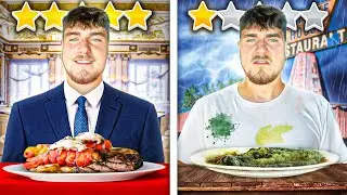 EATING at the WORST RATED vs HIGHEST RATED Restaurant for 24 HOURS! (1 Star vs 5 Star)
