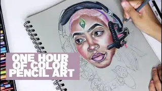 1 HOUR OF COLOR PENCIL ART AND VIBES *ENJOY!!!*
