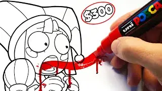 Drawing THE AMAZING DIGITAL CIRCUS Characters With $300 POSCA Markers 🤡✍️