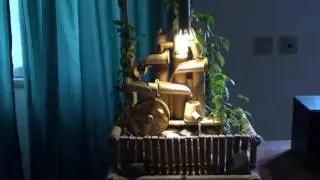 Fonte decorativa em bambu, com roda,  iluminação, Decorative, Bamboo, fountain, with lighting