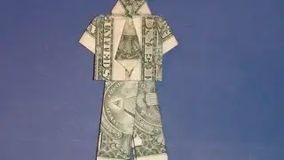 Dollar Origami Shirt & Pants - Make a Dollar Bill Pant Suit Tutorial - How to Make Money Suit Pants