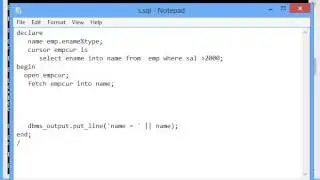 explicit Cursor :PLSQL