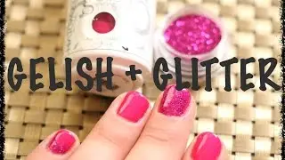 gelish nails + glitter