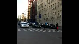 crossing the road