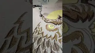 Вышивка на блузке !  Дизайн "СОВА"  на  #JANOMEMEMORYCRAFT500E.