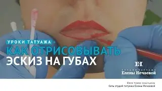Drawing the Sketch on Lips.  