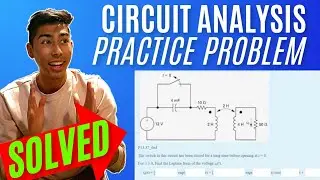 Networks Analysis | Ch.13 Laplace Transform in Circuit Analysis  | P13.37_6ed : The switch in thi...