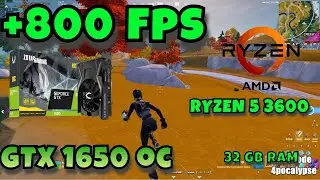 FPS TEST Fortnite GeForce GTX 1650 + AMD Ryzen5 3600 Competitive Benchmark Performance mode 800 fps!