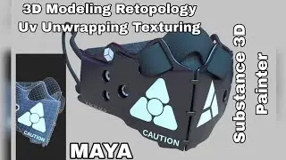 Retopology UvUnwrapping Texturing | Face Mask Techwear 3D Modeling | Maya | Substance Painter