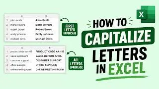 How to Capitalize Letters in Excel (Uppercase, Lowercase & Proper Case)
