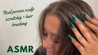 ASMR scalp scratching on my mom ! 🫶( long nails 💅)