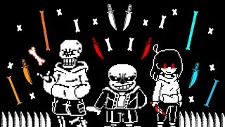Bad Time Trio Hard Mode by FDY 18/24 heals(NORMAL MODE, 5 heal left) |Undertale Fan-Game|