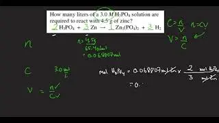 Solutions Stoichiometry Sample Question