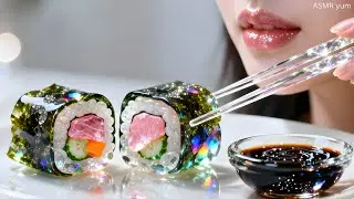 Making a Glass Spicy Tuna Sushi Roll... But Made of GLASS? 🍣🤤✨