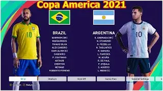 Copa America 2021 Final Brazil vs Argentina | Messi vs Neymar | Game Pes