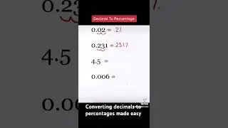 Decimals to percentages #verticalangles #mathematics #rightangles #mathematics #decimals #percentage