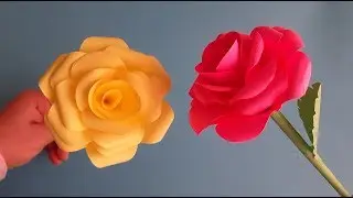 HOW to MAKE PAPER ROSE - Paper Flowers - Paper Crafts