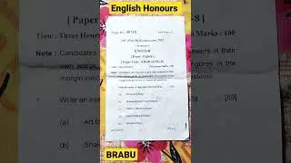 English honours Question Paper 8📚📚( BRABU ) 3rd part question paper