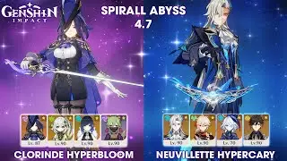 Clorinde Hyperbloom and Neuvillette Hypercary | Genshin Impact | New Spirall Abyss 4.7