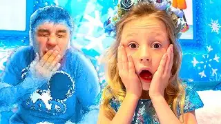 Nastya y el desafío caliente vs frío con papá