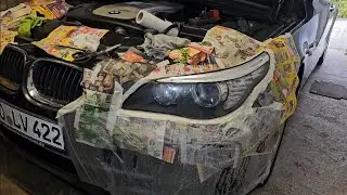 Как выставить и отполировать фары на BMW E61. Необычный способ, как это получилось? #bmw #2024 #car