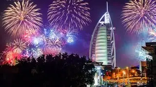 New Year Eve 2015 Burj Al Arab Fireworks Dubai UAE