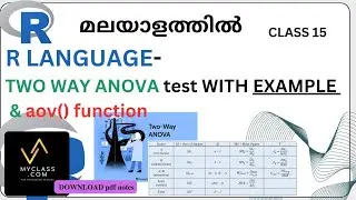R TUTORIAL 15-TWO WAY ANOVA TEST - with example and  aov() function in R(മലയാളത്തിൽ)