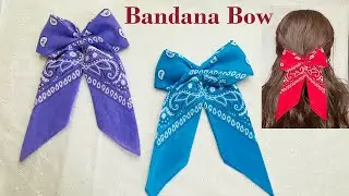 How To Fold a Bandana | How to Tie a Bandana Bow | Hair Bow | Bandana Sailor Hair Bow Tutorial