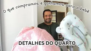 DETALHES DO QUARTO DA MINHA #BEBÊ MENINA | QUARTO DE BEBÊ TODO BRANQUINHO | MOVEIS DE PRESENTE