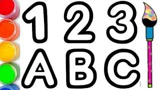 123-ABC Drawing, One to ten,1 to 10, Alphabets, Counting, Painting, Draw ABCD, How to Draw/