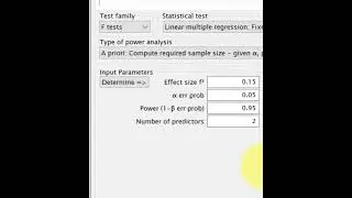 G*Power - Simple (linear) regression minimum sample size