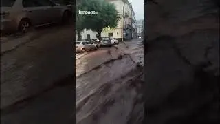 Maltempo in Campania, le strade sono fiumi di fango nel Casertano e in Irpinia