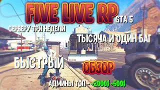 GTA FIVE LIFE RP - ОБЗОР НОВОГО СЕРВЕРА С БОЛЬШИМ БУДУЩИМ,ТЫСЯЧА И ОДИН БАГ